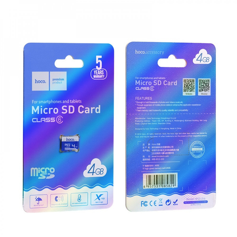 Картка пам'яті MicroSD Hoco Class 6 4 GB Original