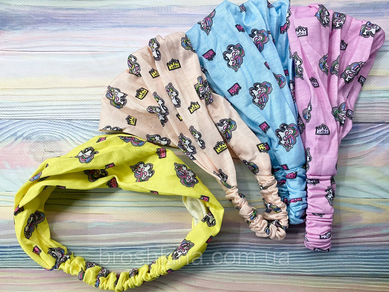 Дитячі літні косинки на гумці гуртом р. 48-54 кольорові 12 шт./пач., фото 1