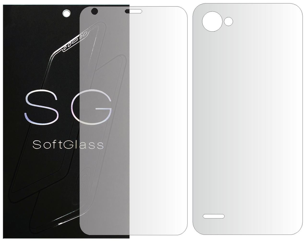 Бронеплівка для LG Q6 комплект: для передньої і задньої панелі зносостійка поліуретанова SoftGlass, фото 1