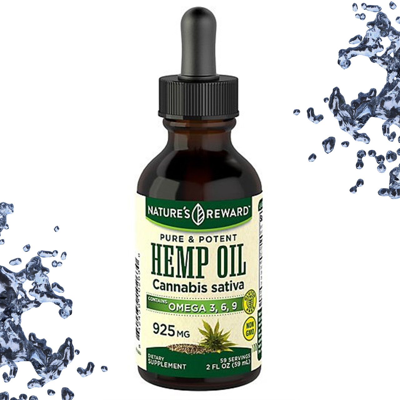 Конопляное масло + Омега 3, 6, 9 Nature's Reward Hemp Oil 925 mg (contains Omega 3, 6, 9) 59 мл