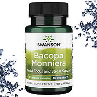 Бакопа Моньери для мозга Swanson Bacopa Monnieri Mental Focus and Stress Support 50 мг 90 капсул