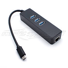Адаптер USB 3.1 Type-C to 3xUSB 3.0 + RJ45 Gigabit Ethernet LAN