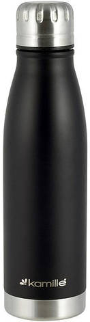 Термос-пляшка Kamille Bottle 500 мл чорний, фото 2
