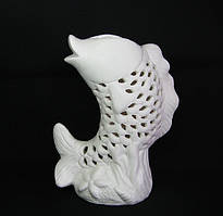 Біла аромалампа Риба керамічна для інтер'єру