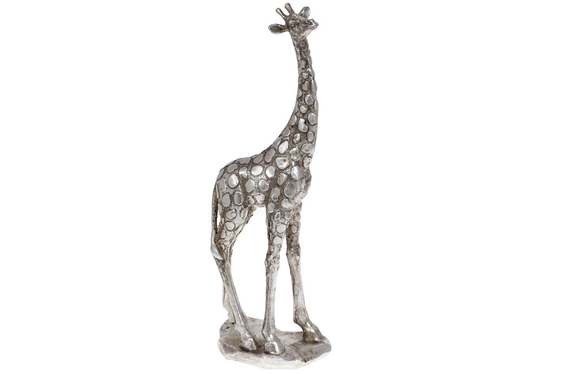 Декоративна фігура, Жираф,23.5*10.2*47.5 см, колір — сталевий, полістоун (450-892)