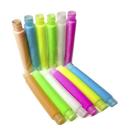 Іграшка "Антистрес "BunMo Pop Tubes Pastel Фосфор" 20 см/світиться в темряві, фото 1