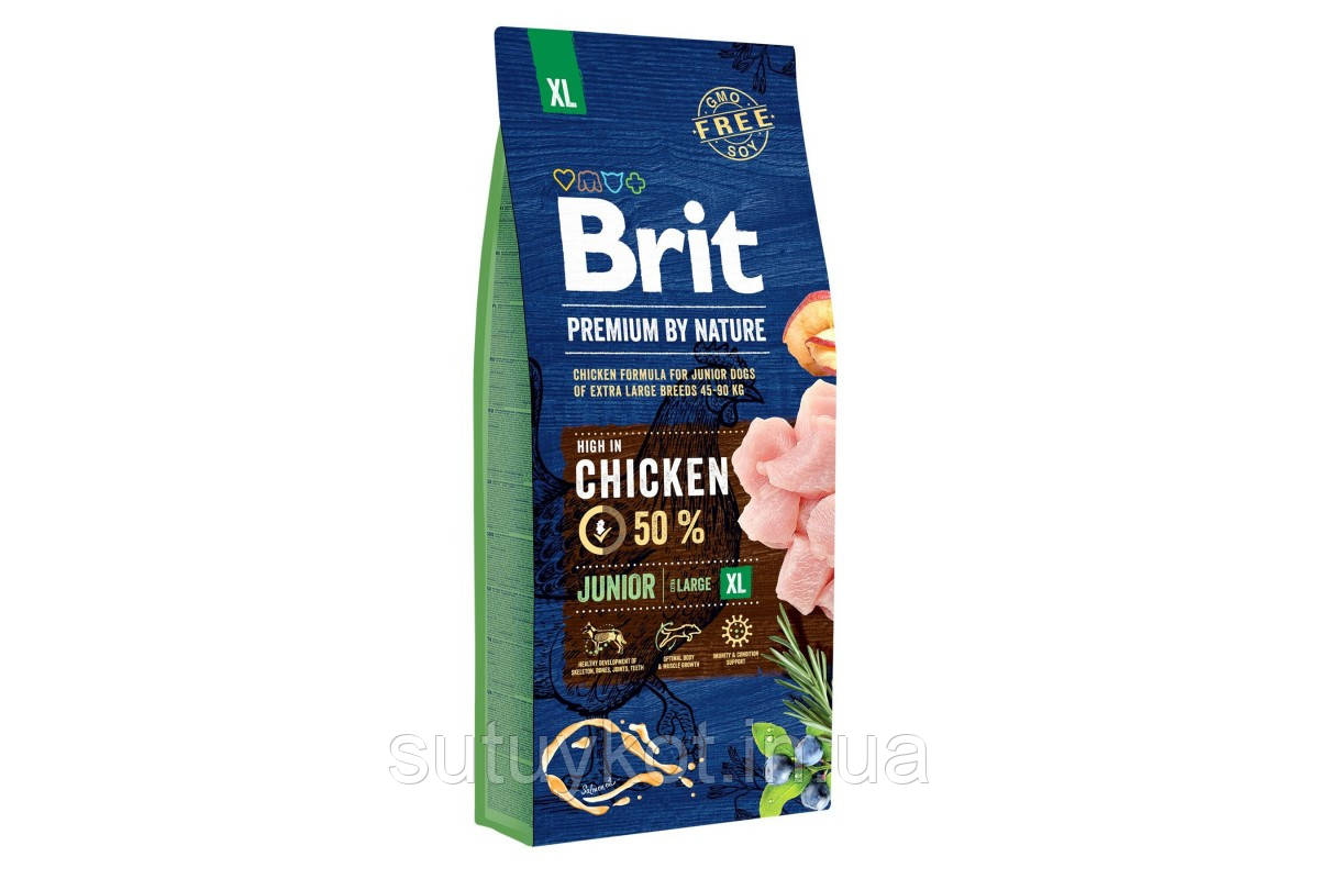 Brit Premium Junior ХL Брит пеміум джуніор ХЛ корм для гігінських порід собак від 45 кг, 15 кг