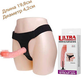 Страпон жіночий на ременях Довжина 19,8 см Діаметр 4,2 см Ultra passionate Harness