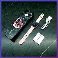 Смарт часы Фитнес браслет трэккер Smart Watch Z37 44mm температура пульсометром тонометром розовые + Подарок