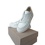 Кросівки кеди жіночі шкіряні Люкс білі розмір 36, фото 3