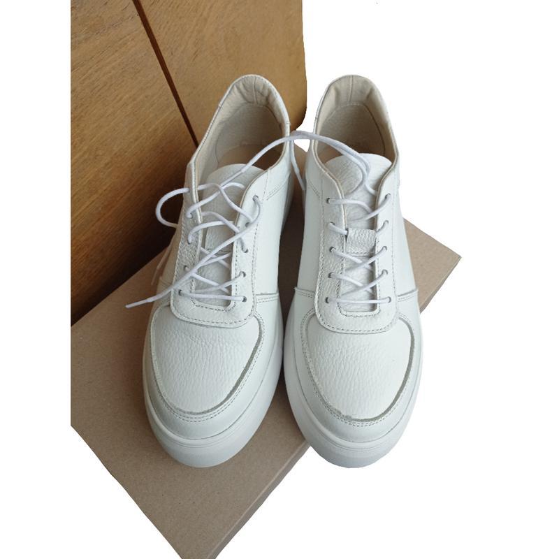 Кросівки кеди жіночі шкіряні Люкс білі розмір 40, фото 1