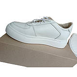Кросівки кеди жіночі шкіряні Люкс білі розмір 40, фото 7