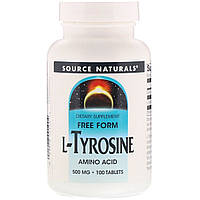 L-Тирозин 500 мг, L-Tyrosine, Source Naturals, 100 таблеток