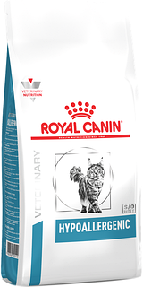 Лечебный сухой корм для кошек Royal Canin HYPOALLERGENIC CAT для взрослых котов при пищевой аллергии и непереносимости (2,5 кг)