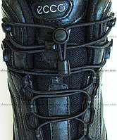 Шнурки эластичные без завязывания черные с наконечниками для военной/ тактической, спортивной обуви 220 см