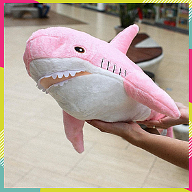 Велика Акула з ікею 60 см оригінал м'яка подушка іграшка акула ікеа Блохей Shark doll рожева