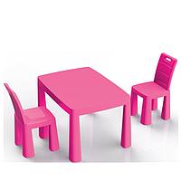 Дитячий пластиковий стіл і два стільці долоні (04680/3) Рожевий