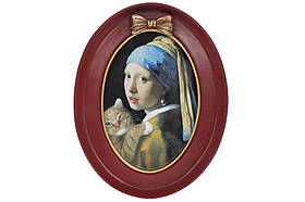 Рамка для фото овальна Міледі, 20см, колір - бордо із золотом