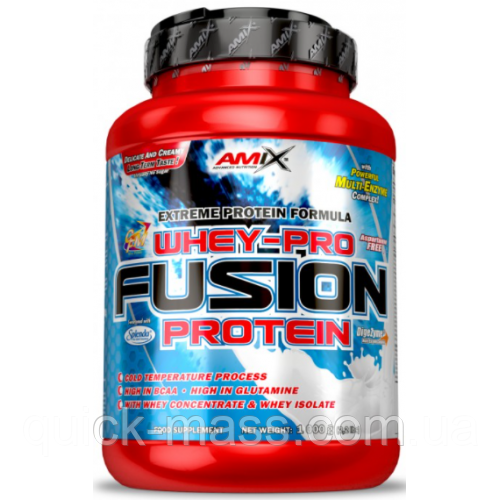 Сироватковий протеїн із низьким вмістом цукру Amix Whey-Pro FUSION 1000g