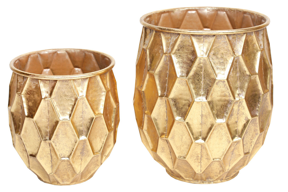 Набір (2шт.) металевих кашпо, 24см і 31,5см, фото 1