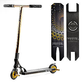 Самокат трюковий Portal (HIC-система, ПЕГІ, колеса PU, d=120мм) Best Scooter PL-91977 Чорний із золотим