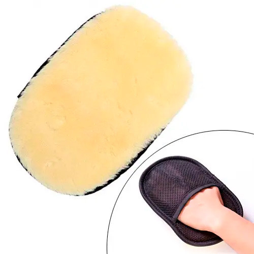 Рукавичка вовняна для миття та полірування автомобіля, м'яка, фото 1