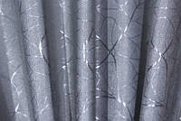 Шторна тканина льон блекаут рогожка, колекція "Савана". Колір сірий