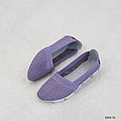 Літні жіночі шкіряні мокасини ніжно-бузкового кольору., фото 7