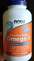 Now Omega-3 Molecularly Distilled 200 fish softgels