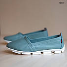 Жіночі шкіряні мокасини оливкового кольору., фото 2