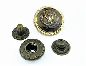 Кнопка альфа декоративна d15мм ГЕРБ колір Антик