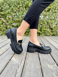 Туфлі жіночі чорні Gucci Loafers Horsebit (07229)