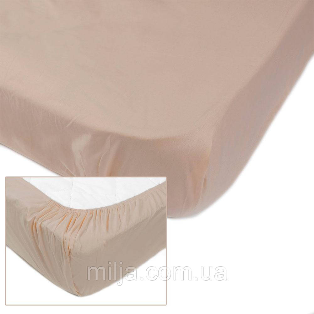 Простынь на резинке SoundSleep Dyed Beige ранфорс 160x200 см