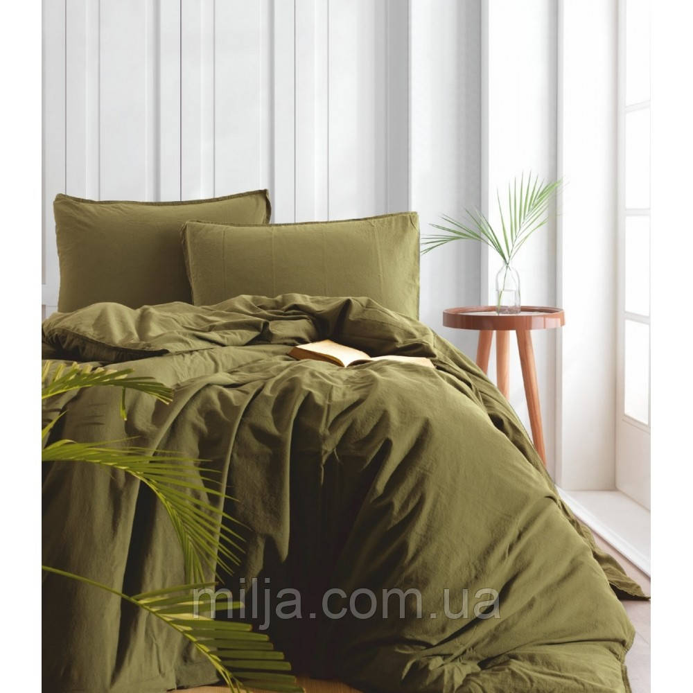 Комплект постельного белья SoundSleep Stonewash Adriatic Оливковый евро