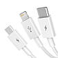 USB кабель 3в1 Combo Micro USB/Lightning/Type-C BASEUS Superior Series Fast Charging (1.5m, 3.5A). White, фото 2