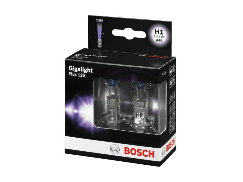 Комплект галогенових ламп H1 Bosch Gigalight +120% 12v/55w, фото 1