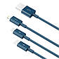 USB кабель 3в1 Combo Micro USB/Lightning/Type-C BASEUS Superior Series Fast Charging (1.5m, 3.5A). Blue, фото 3