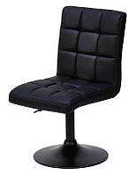 Кресло Augusto BK-Base черный кожзам на черной опоре - блине с регулировкой высоты