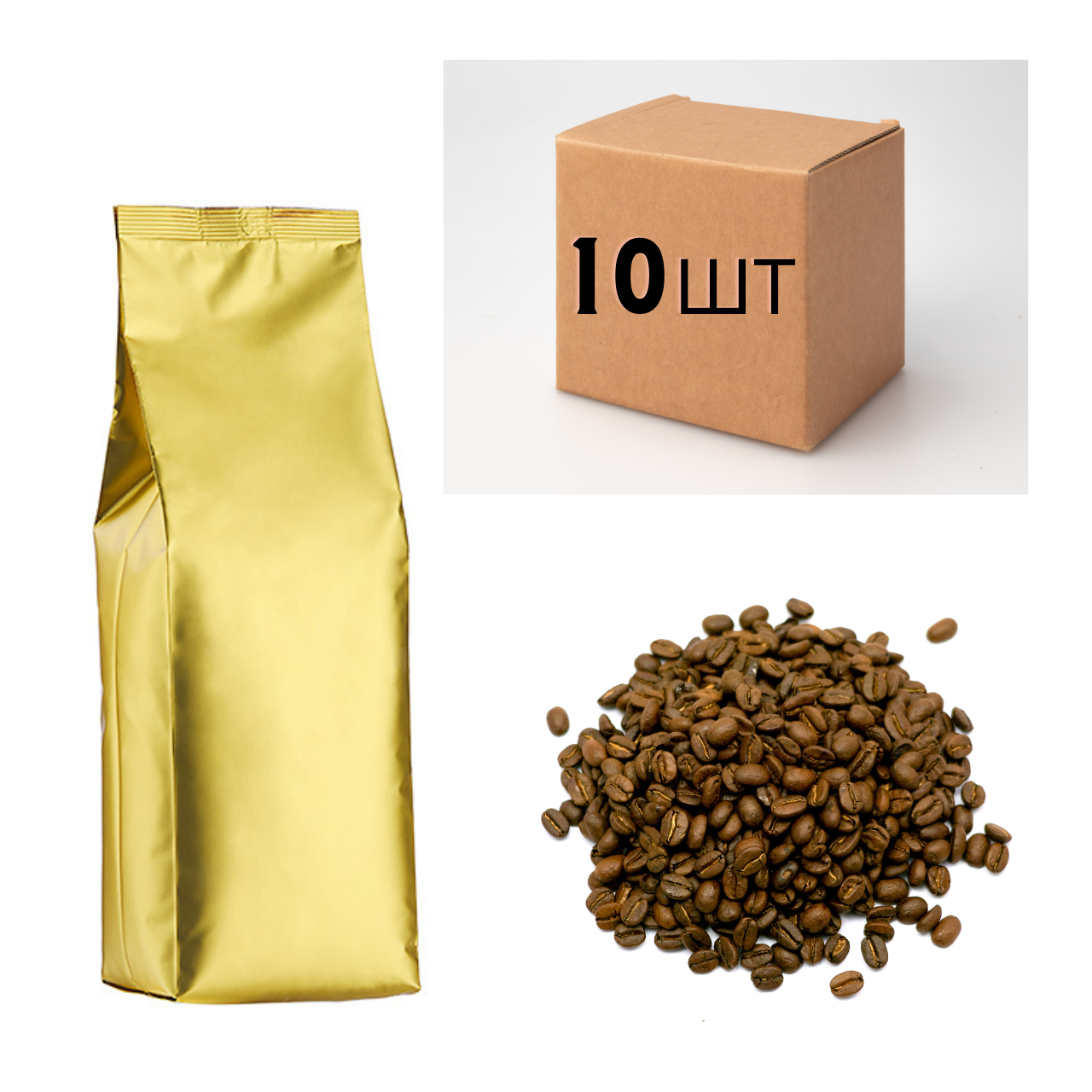 Ящик кави в зернах Арабіка Колумбія Супремо 1 кг (у ящику 10шт)