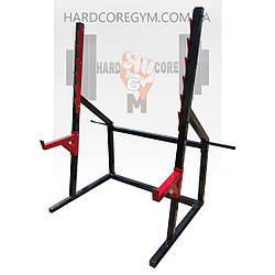 Стійки для присідання, жима лежачи та стоя, під штангу зі страховкою Чорно-червоні А095