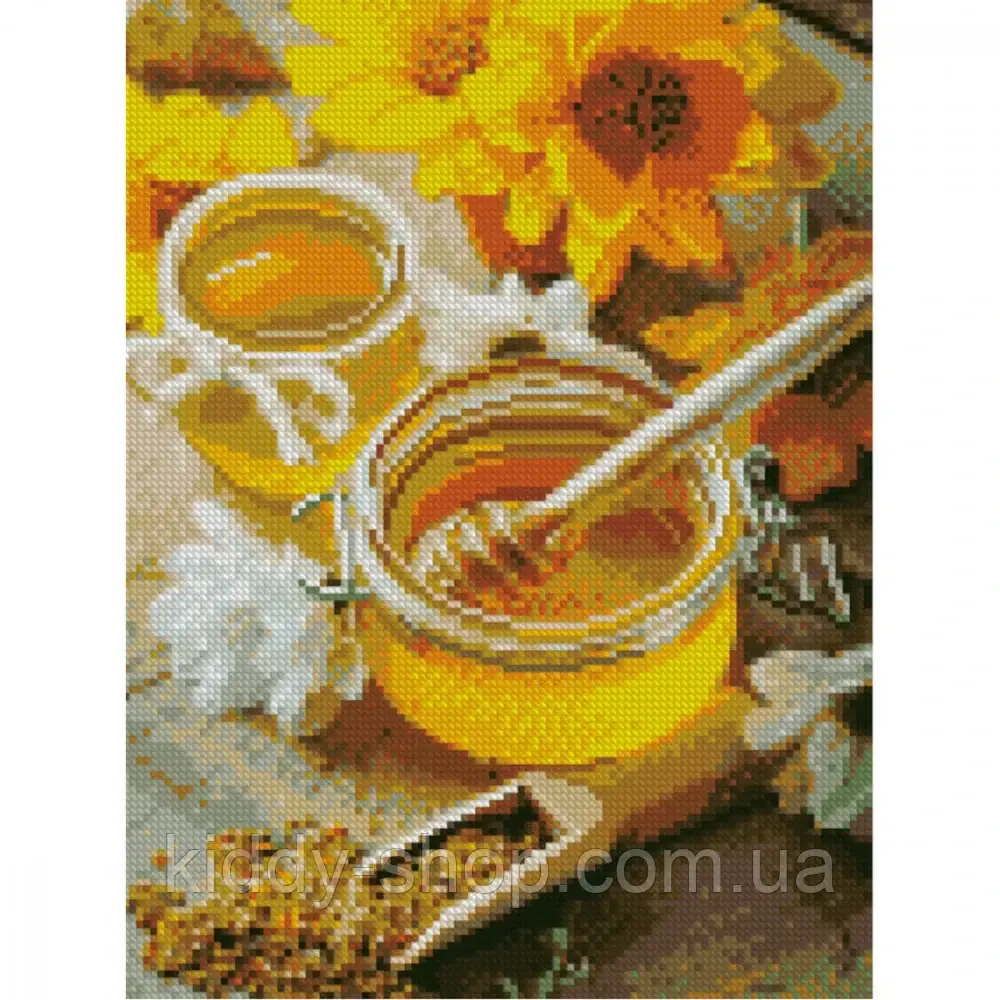 Алмазна вишивка. Картина на підрамнику "Баночки з медом", розмір 40x30 см, фото 1