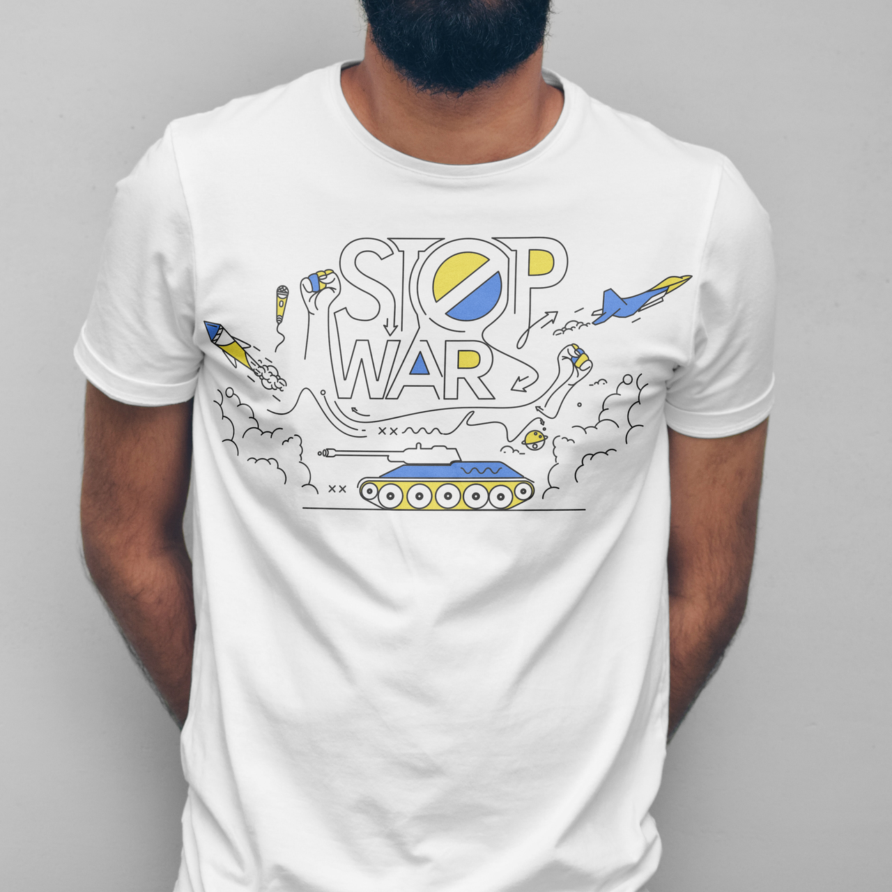 Футболка чоловіча Stop War біла