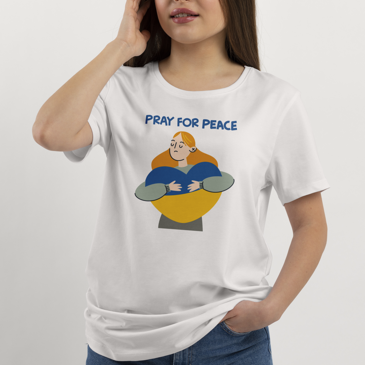Футболка біла жіноча Pray For Pease