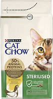 Purina Cat Chow Sterilised Chicken 15 кг корм для кастрированных котов Курица