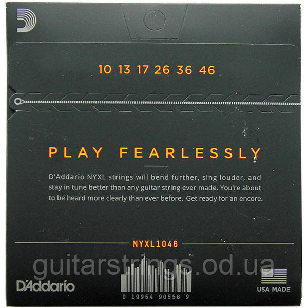 Струны D'Addario NYXL1046 Nickel Wound Carbon Core Regular Light 10-46 - фото 2 - id-p223846703