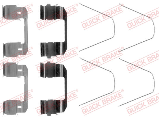 Монтажний набір задніх гальмівних накладок Перед HONDA CR-V II 2.0/2.2D 09.01-03.07 Монтажний комплект