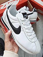 Мужские кроссовки Nike Cortez осень-весна нейлон повседневные белые. Живое фото. Чоловічі кроссівки