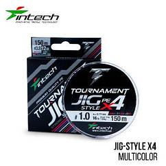 Шнур плетений Intech Tournament Jig Style PE X4 Multicolor 150m #0.6 (10lb / 4.54 kg)
