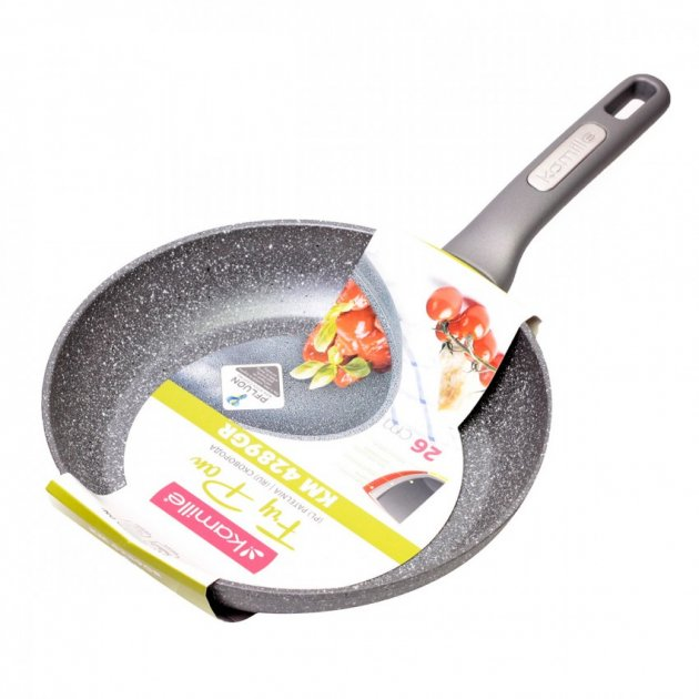 Сковорода індукційна 26 см алюміній з гранітним порытием kamille 4289 gr