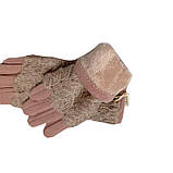 Рукавички жіночі теплі сенсорні світло-коричневий 8, фото 2